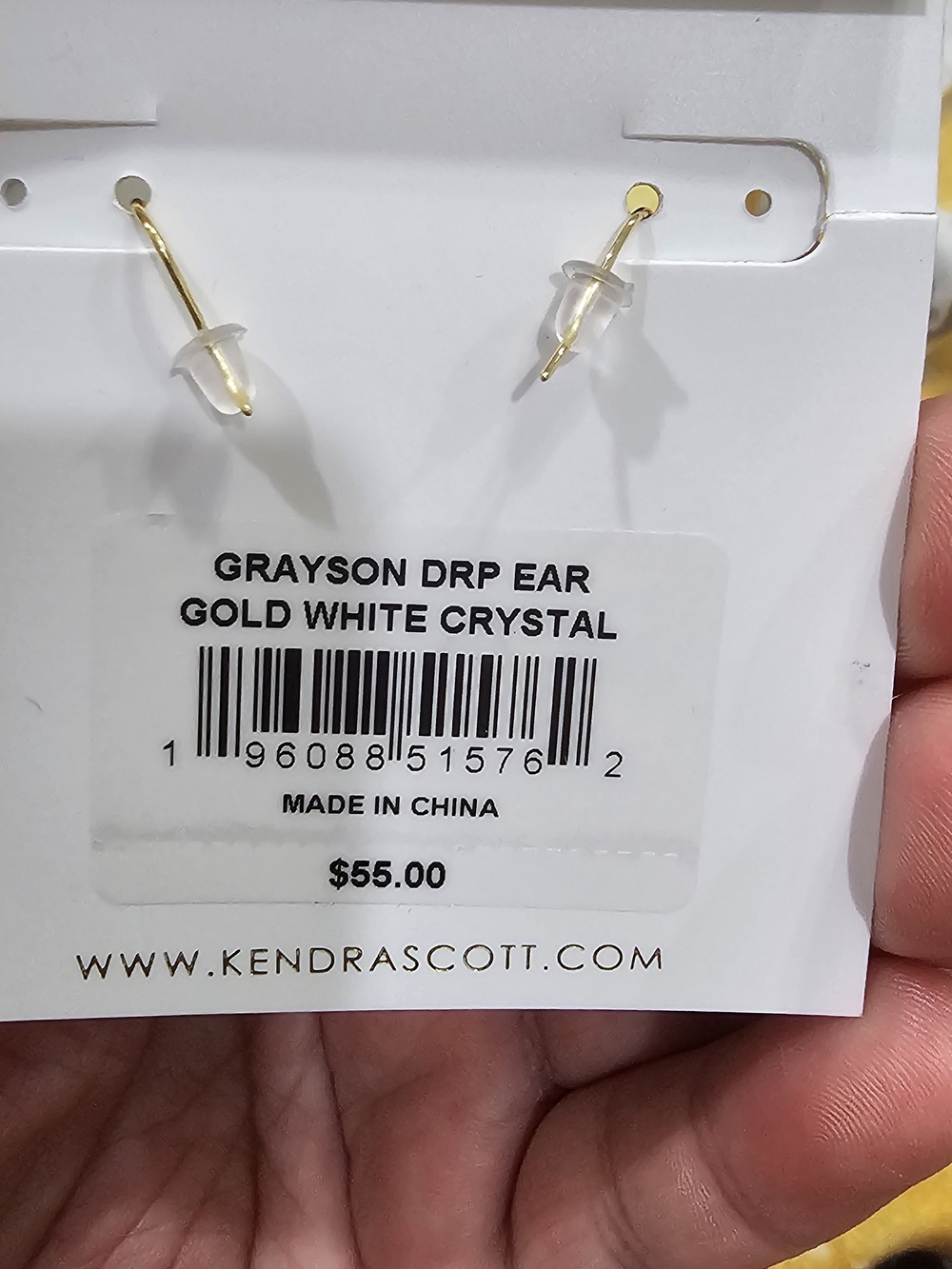 Kendra Scott Gold Pavé Oval Huggie Drop Earrings - Picture 2 of 2